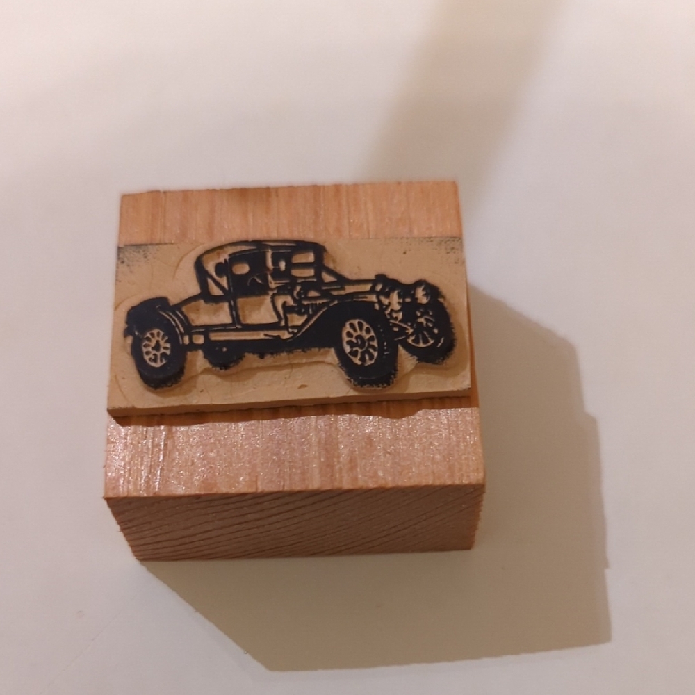 Antique Car Stamp Block